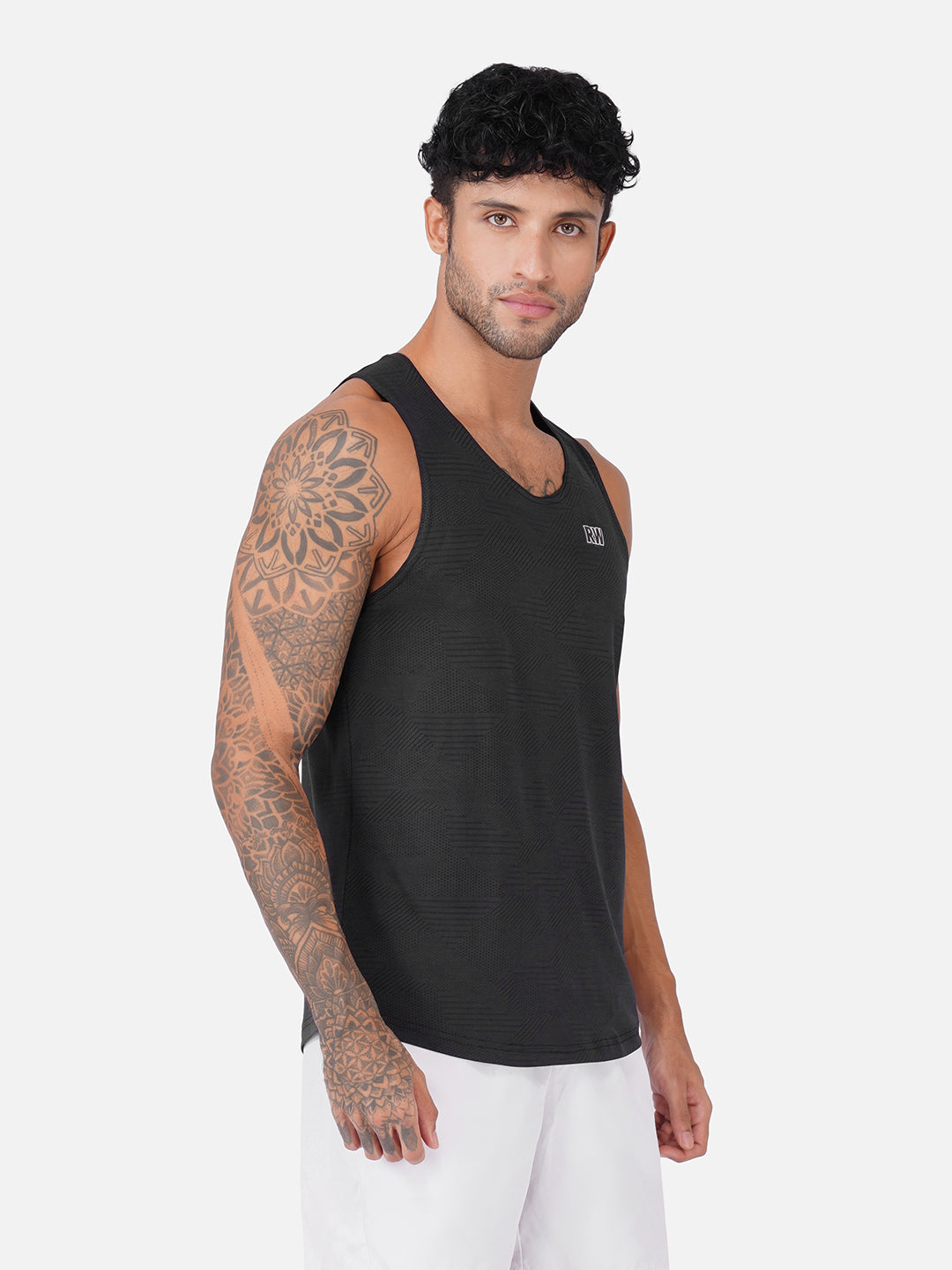 Jacquard Black Men Vest