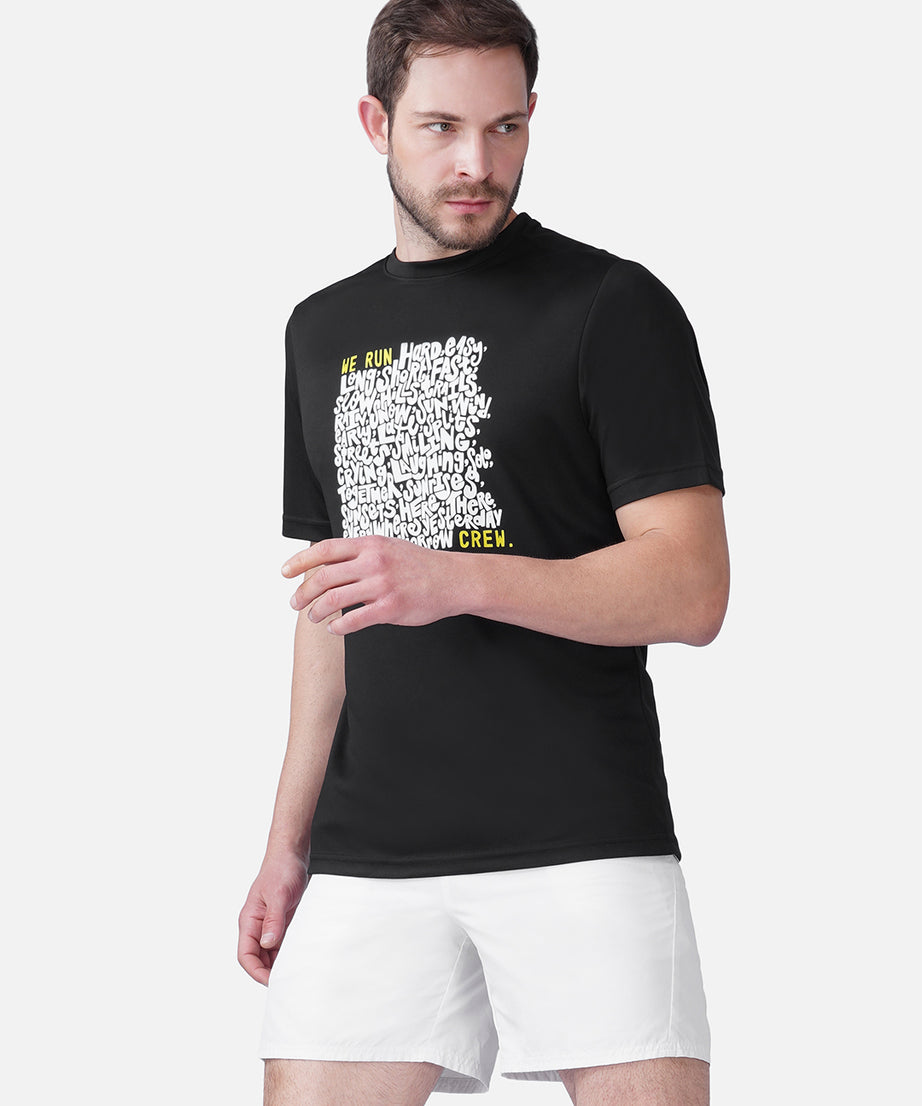 Running Black T-Shirt Slim Fit Men RWM2056