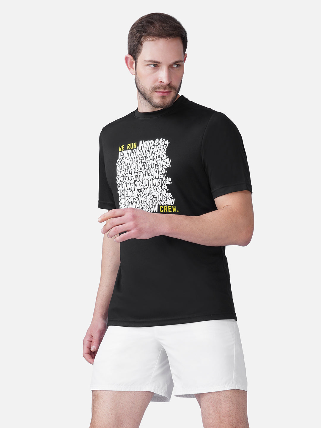 Running Black T-Shirt Slim Fit Men RWM2056