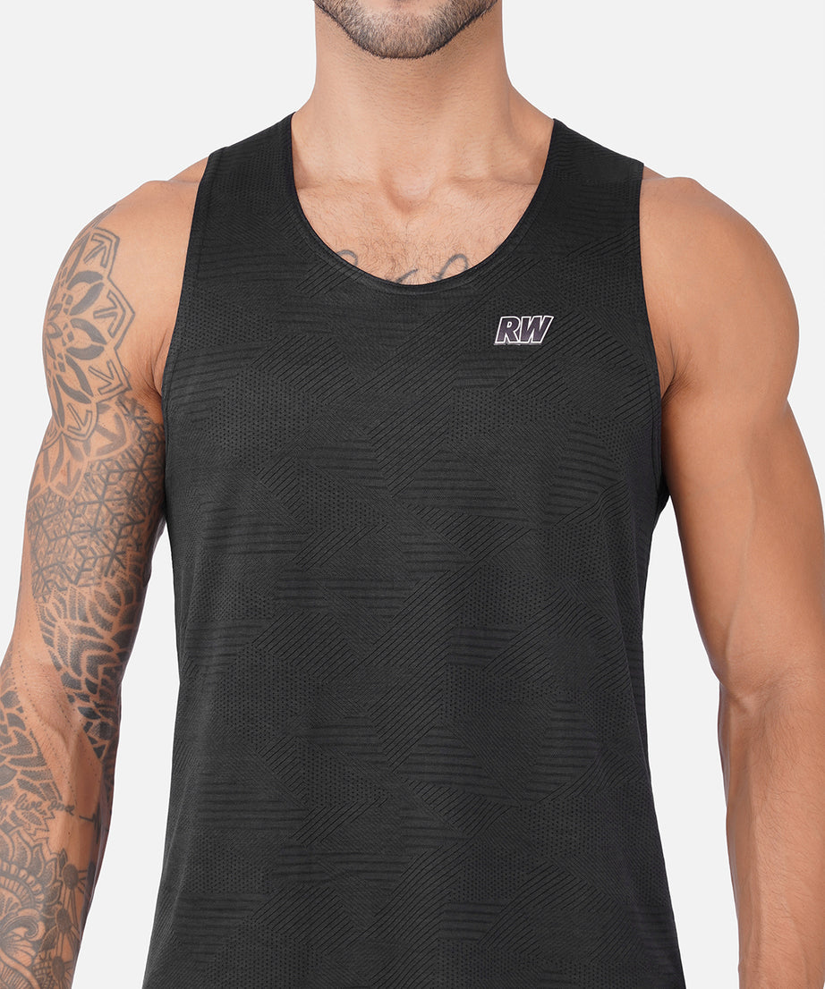 Jacquard Black Men Vest