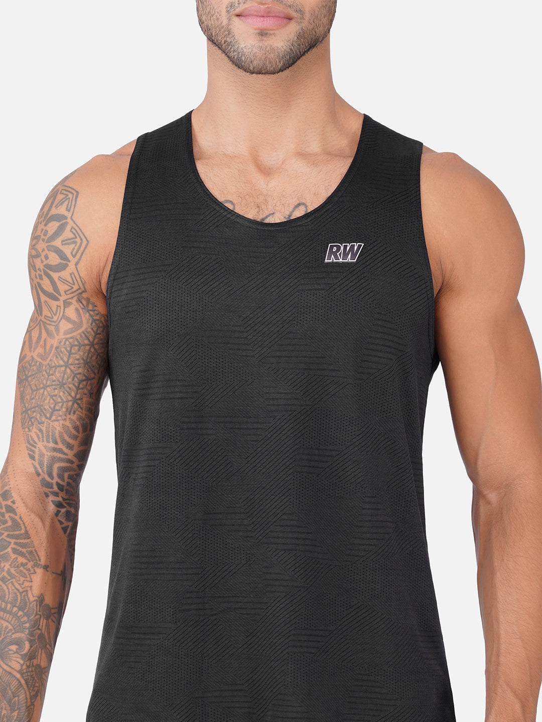 Jacquard Black Men Vest