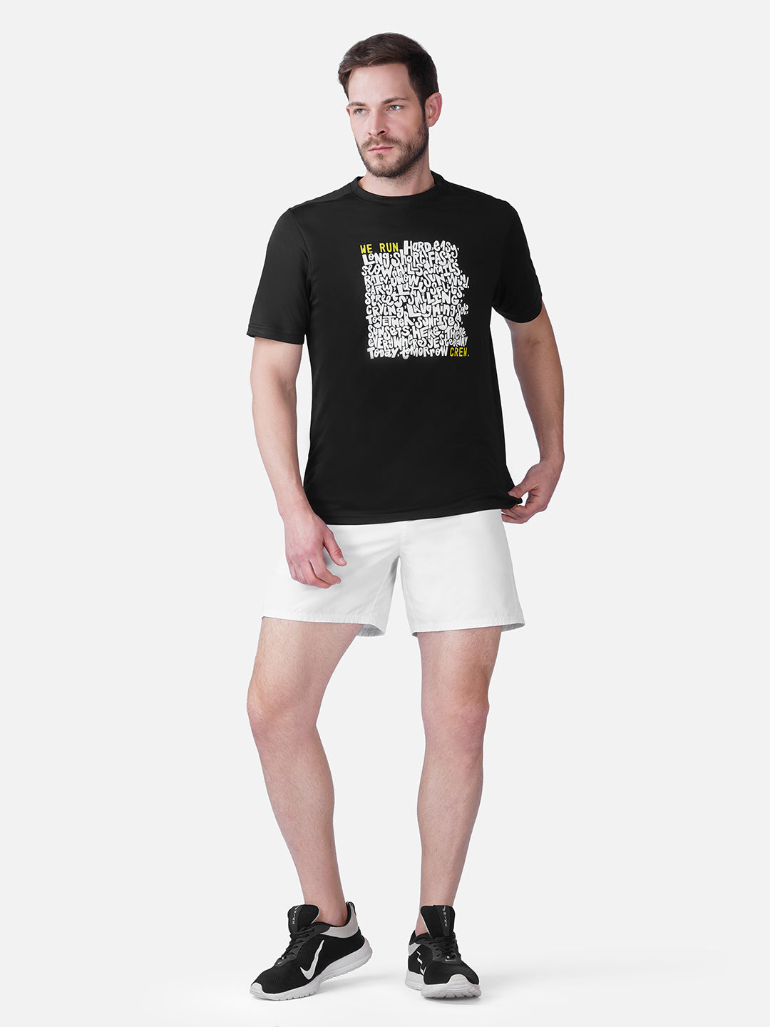 Running Black T-Shirt Slim Fit Men RWM2056