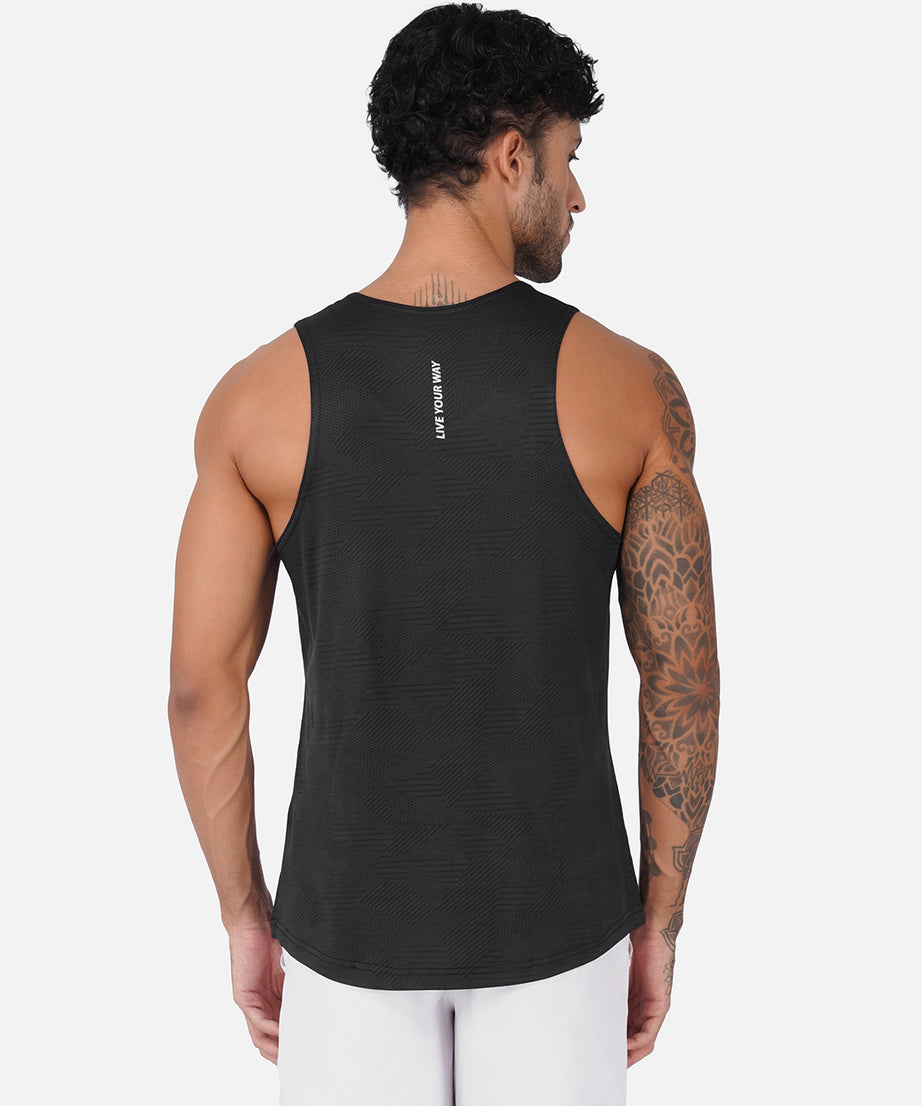 Jacquard Black Men Vest