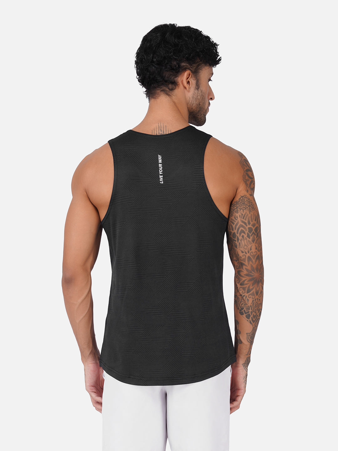 Jacquard Black Men Vest
