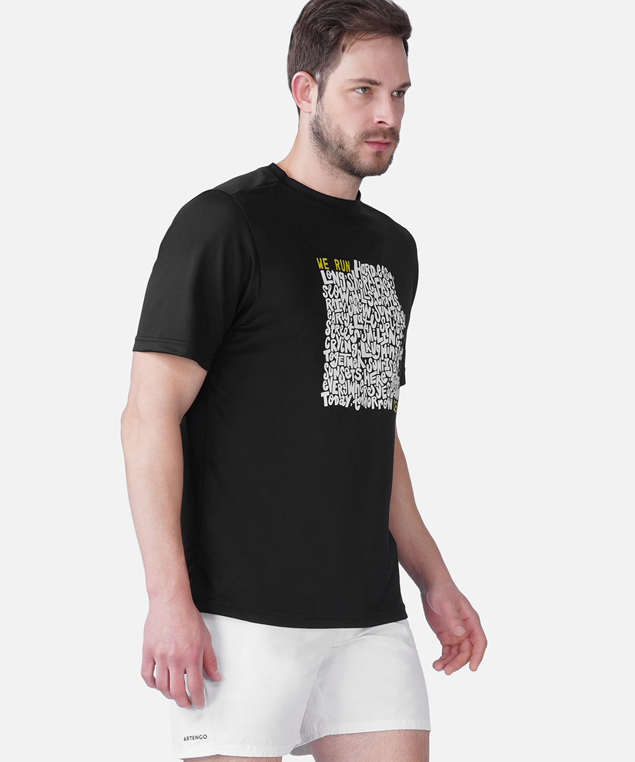 Running Black T-Shirt Slim Fit Men RWM2056