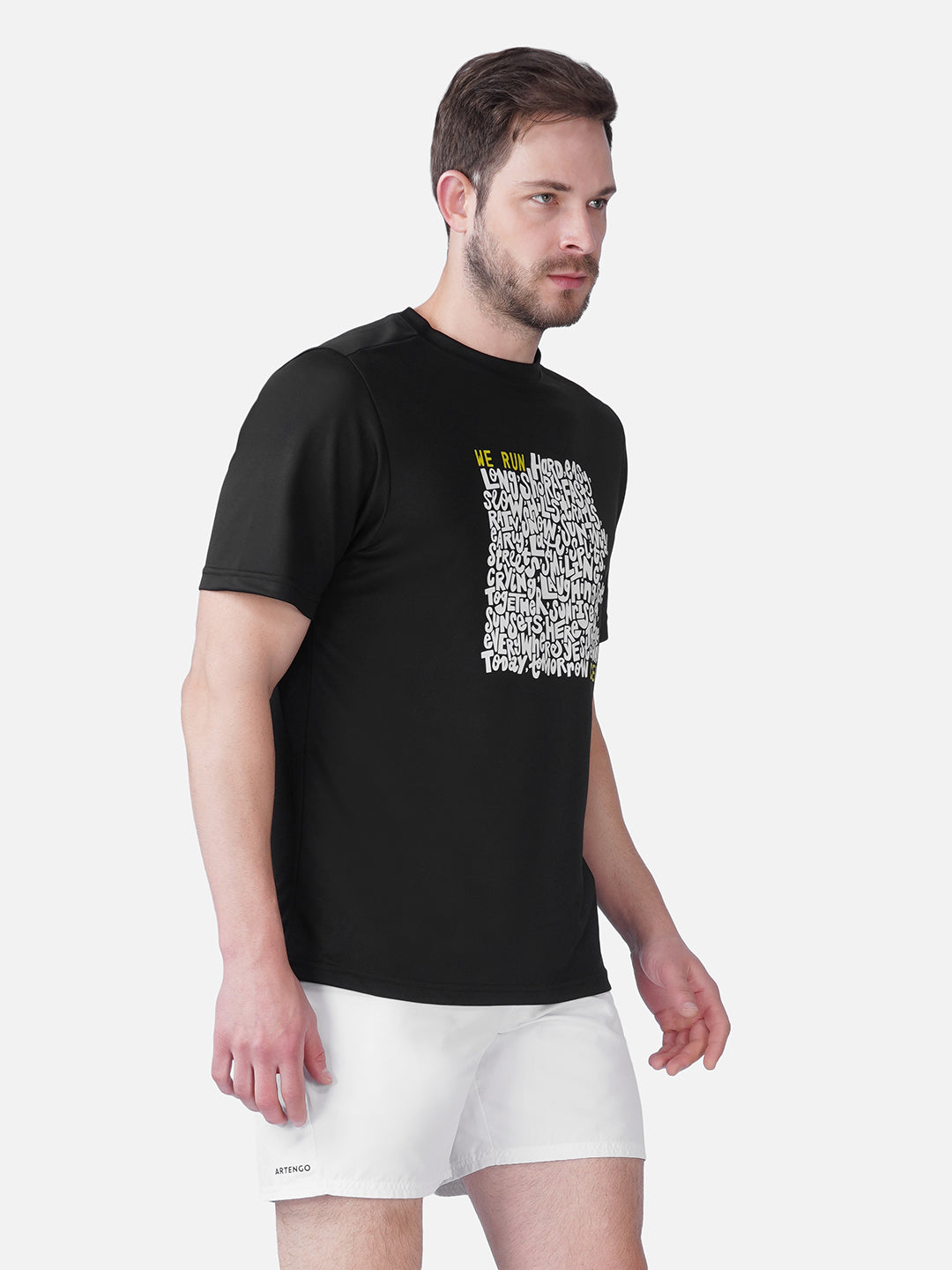 Running Black T-Shirt Slim Fit Men RWM2056