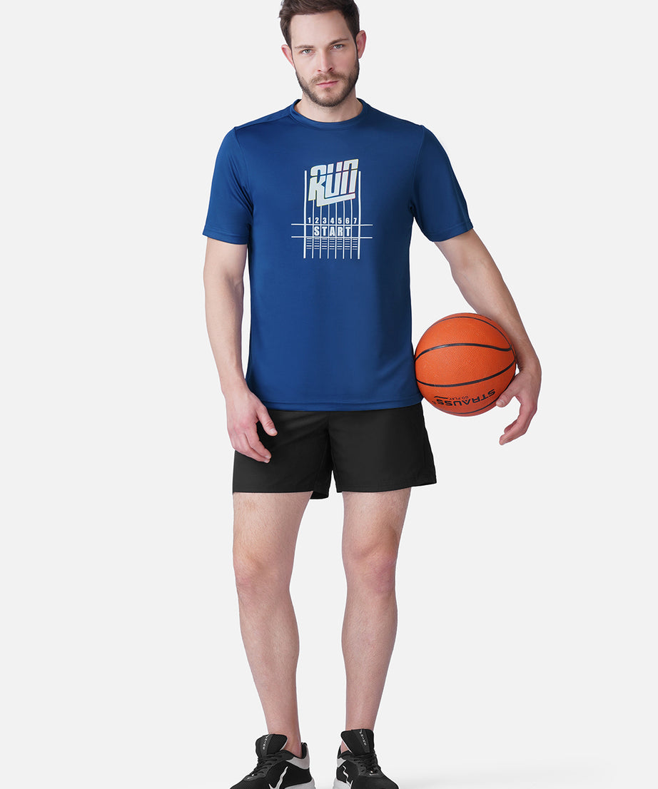Running Airforce Blue T-Shirt Slim Fit Men RWM2057