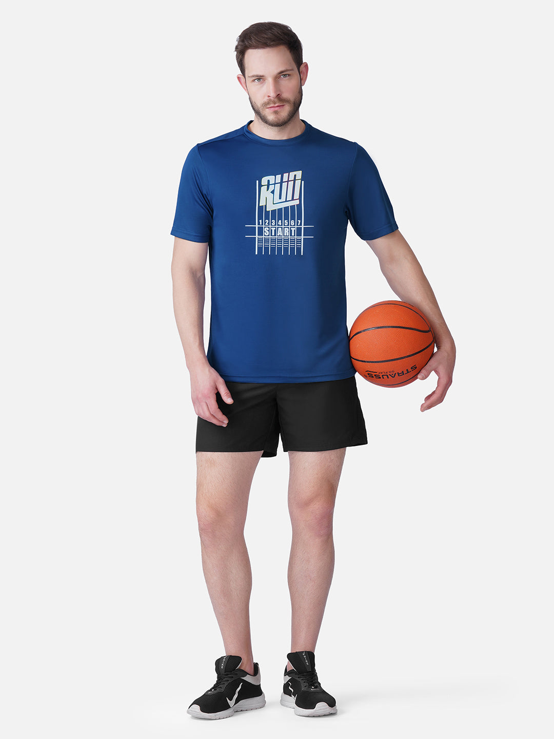 Running Airforce Blue T-Shirt Slim Fit Men RWM2057