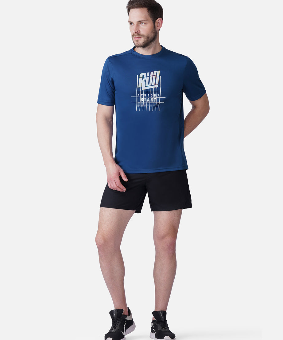 Running Airforce Blue T-Shirt Slim Fit Men RWM2057