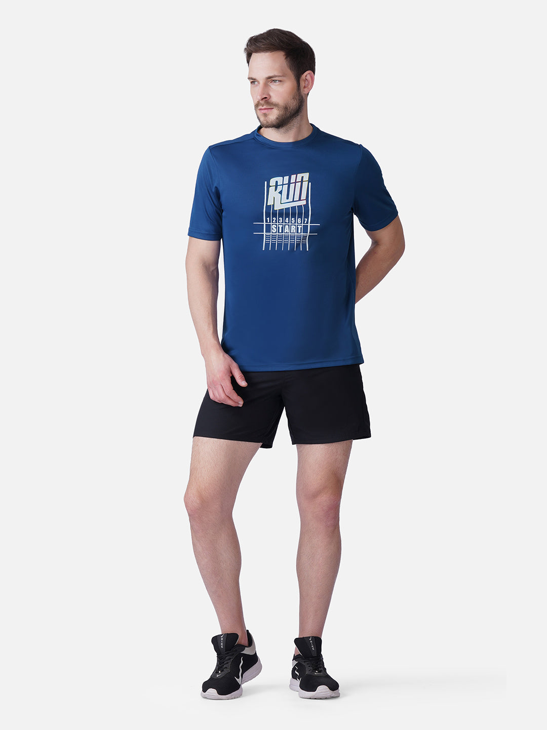 Running Airforce Blue T-Shirt Slim Fit Men RWM2057