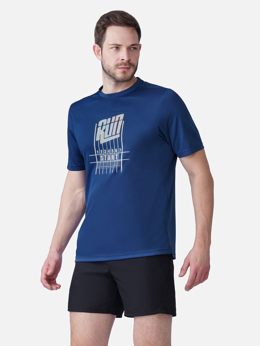 Running Airforce Blue T-Shirt Slim Fit Men RWM2057