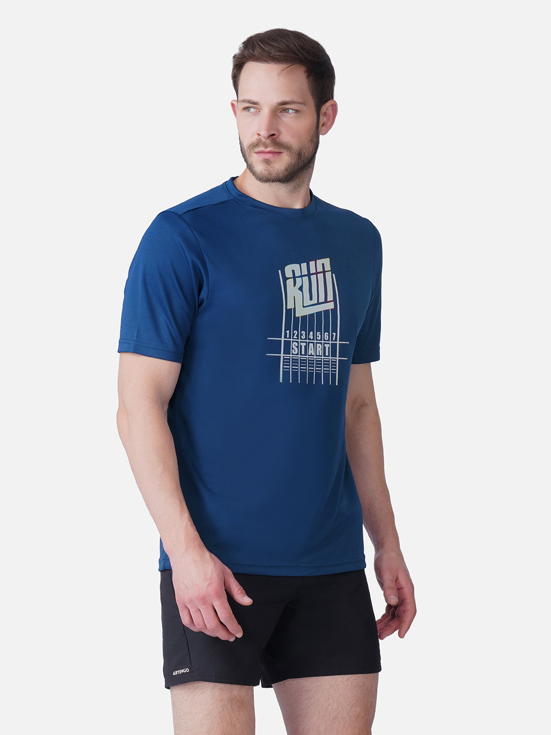 Running Airforce Blue T-Shirt Slim Fit Men RWM2057