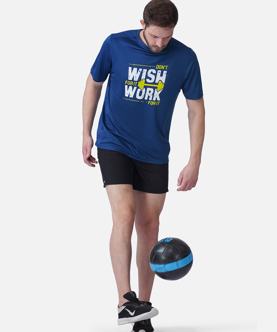 Gym Airforce Blue T-Shirt Slim Fit Men RWM2053