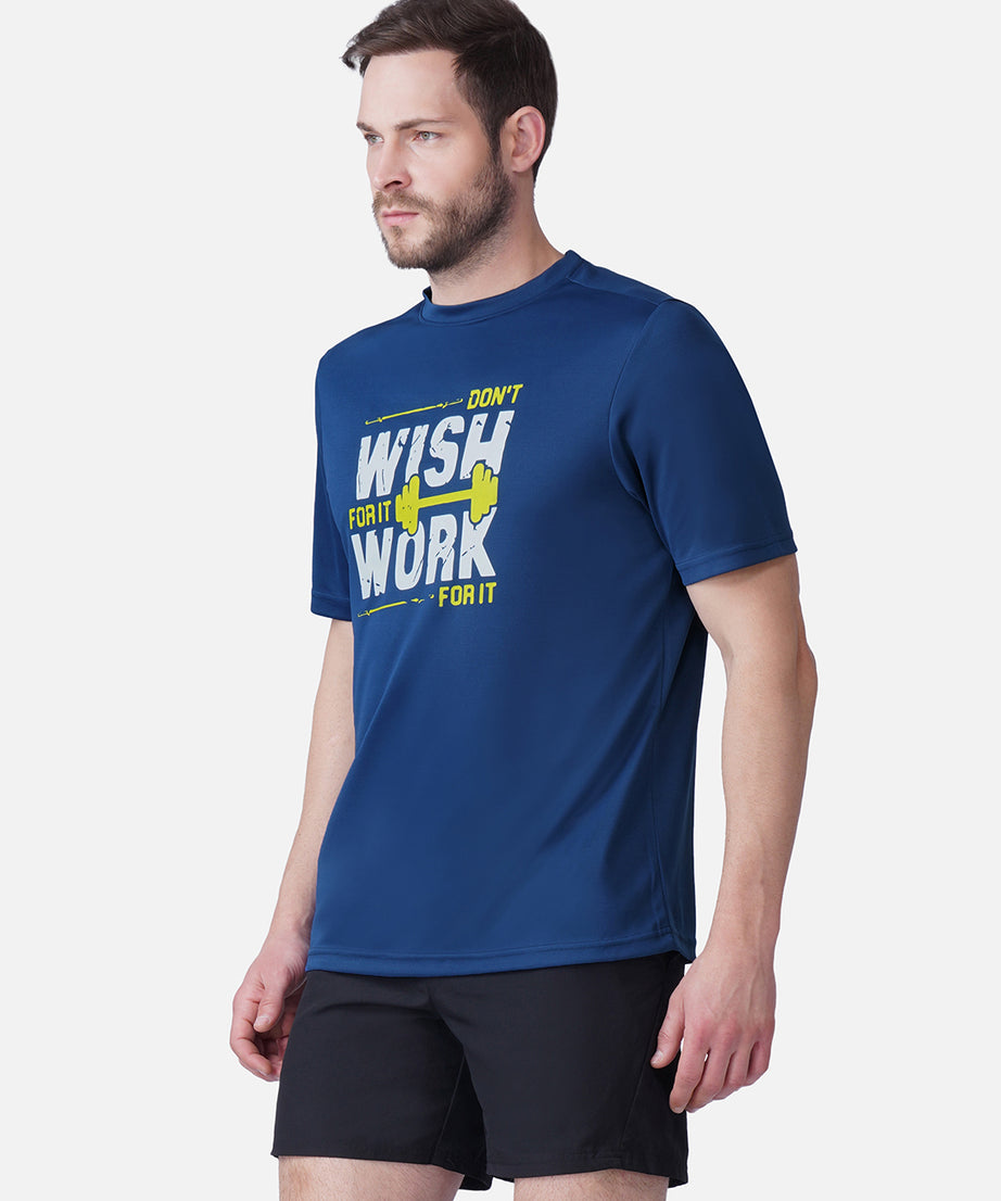 Gym Airforce Blue T-Shirt Slim Fit Men RWM2053