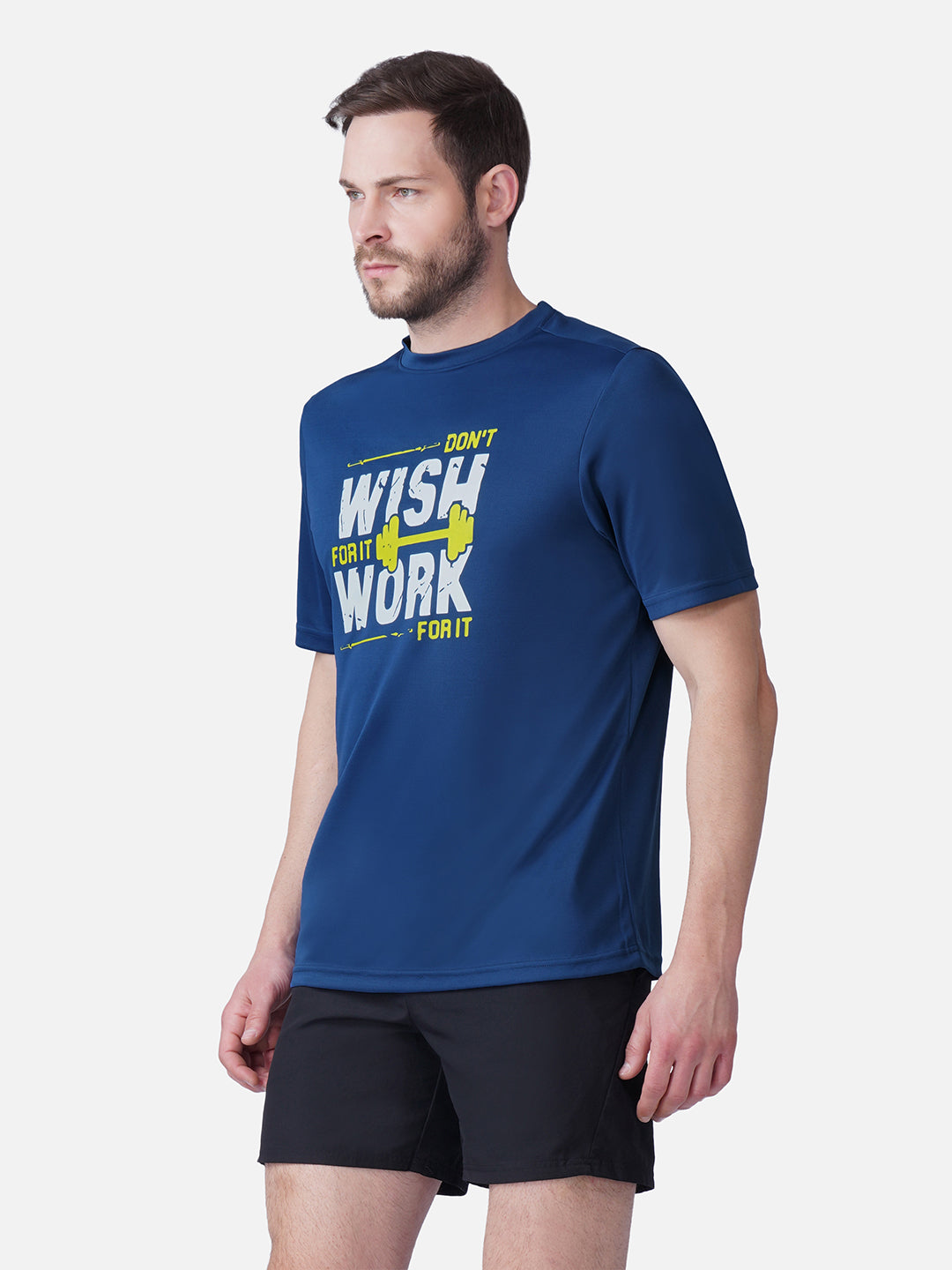 Gym Airforce Blue T-Shirt Slim Fit Men RWM2053