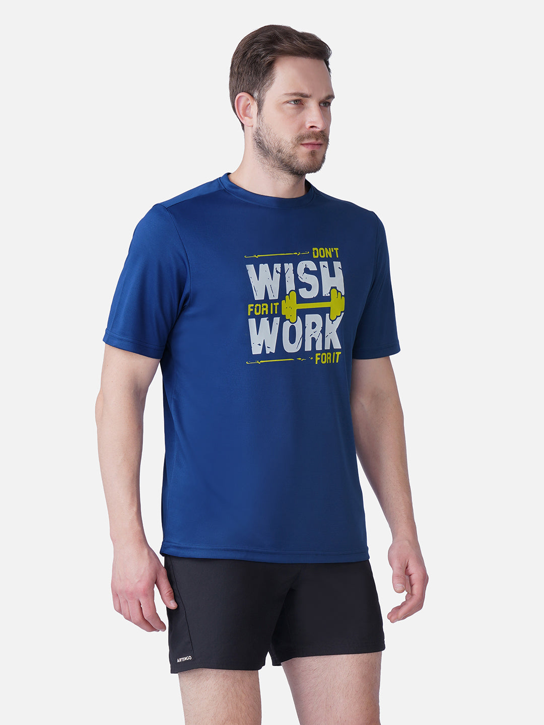 Gym Airforce Blue T-Shirt Slim Fit Men RWM2053