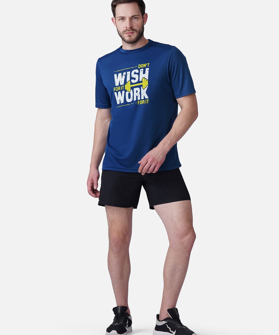 Gym Airforce Blue T-Shirt Slim Fit Men RWM2053