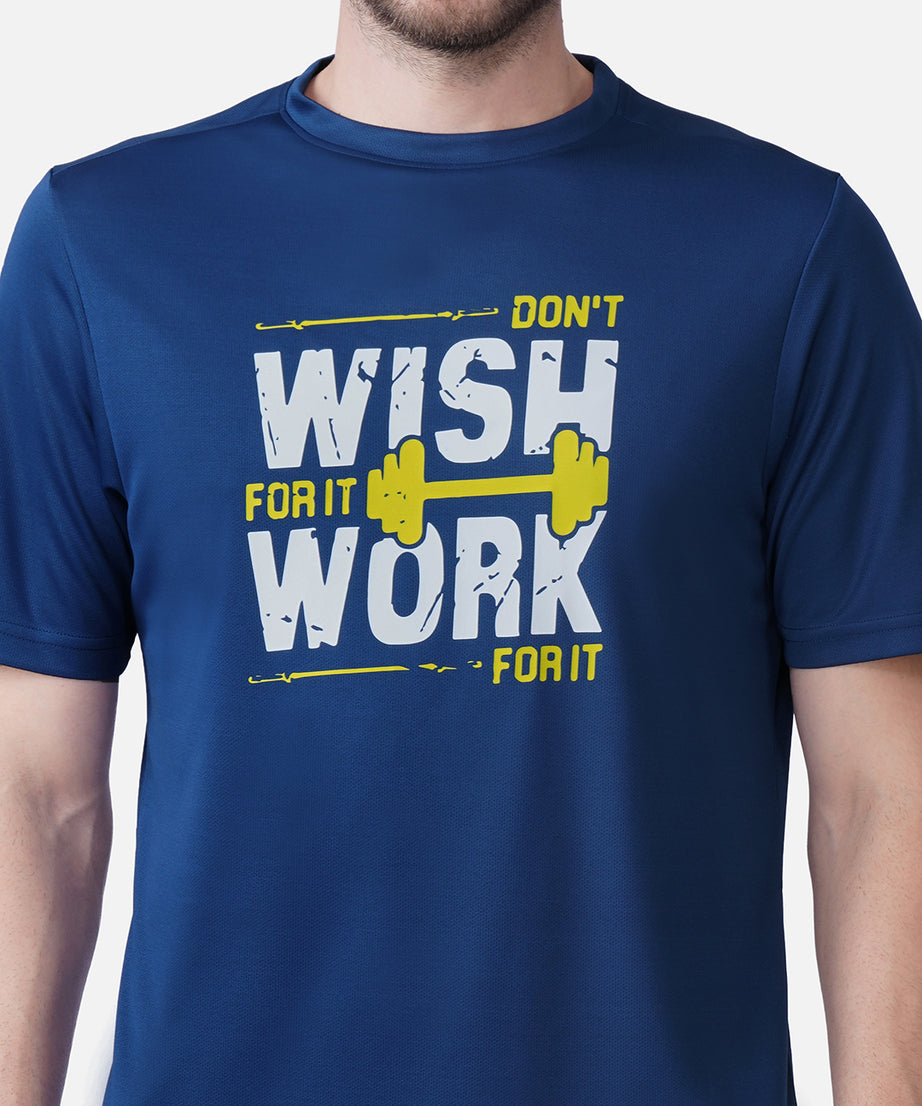 Gym Airforce Blue T-Shirt Slim Fit Men RWM2053