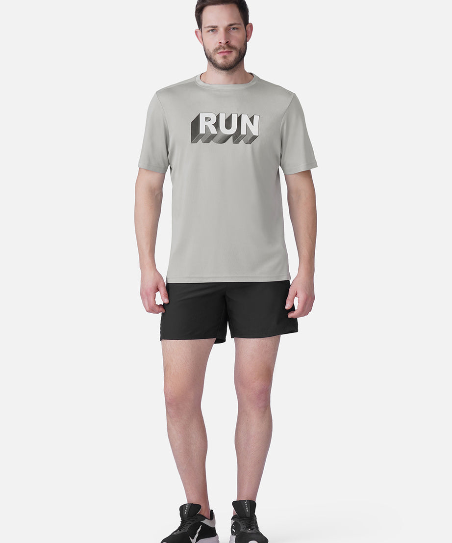 Running Golden Grey T-Shirt Slim Fit Men RWM2058