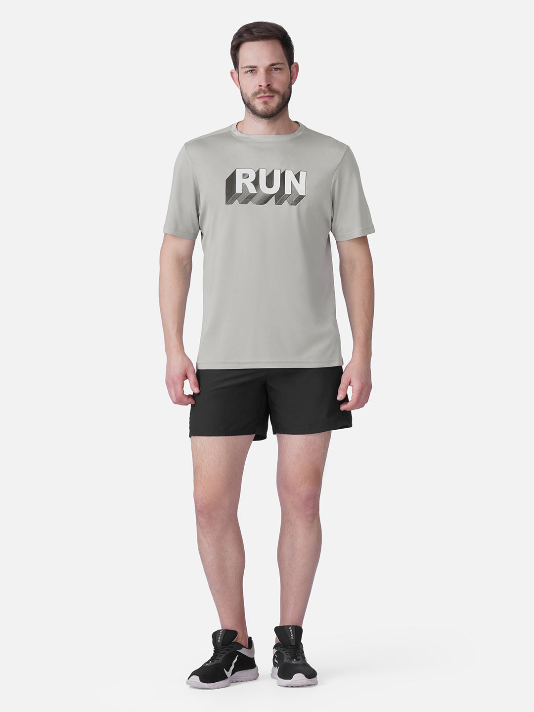 Running Golden Grey T-Shirt Slim Fit Men RWM2058