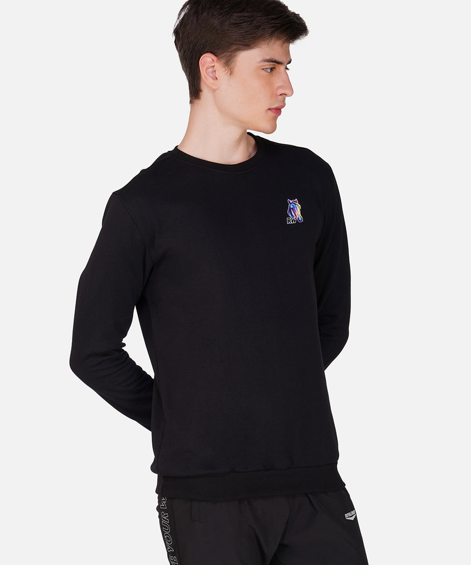 Fleece Horse Black Sweatshirt RWM9013