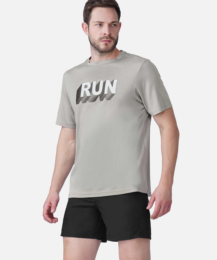 Running Golden Grey T-Shirt Slim Fit Men RWM2058