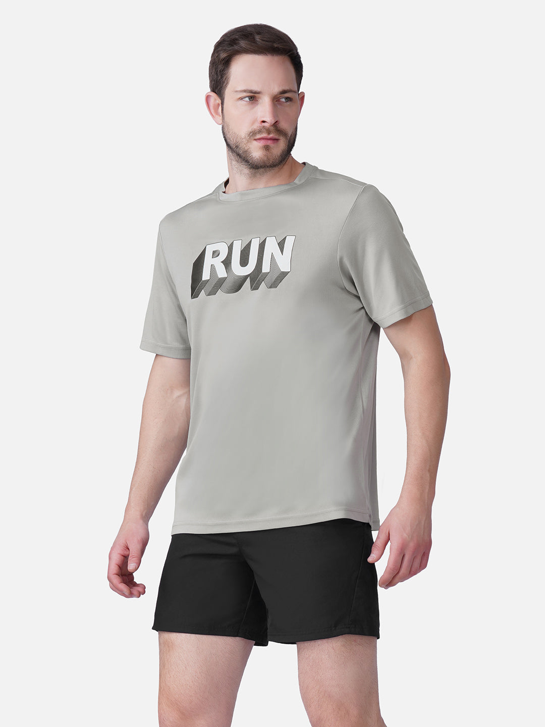 Running Golden Grey T-Shirt Slim Fit Men RWM2058