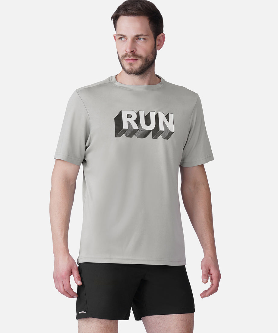 Running Golden Grey T-Shirt Slim Fit Men RWM2058