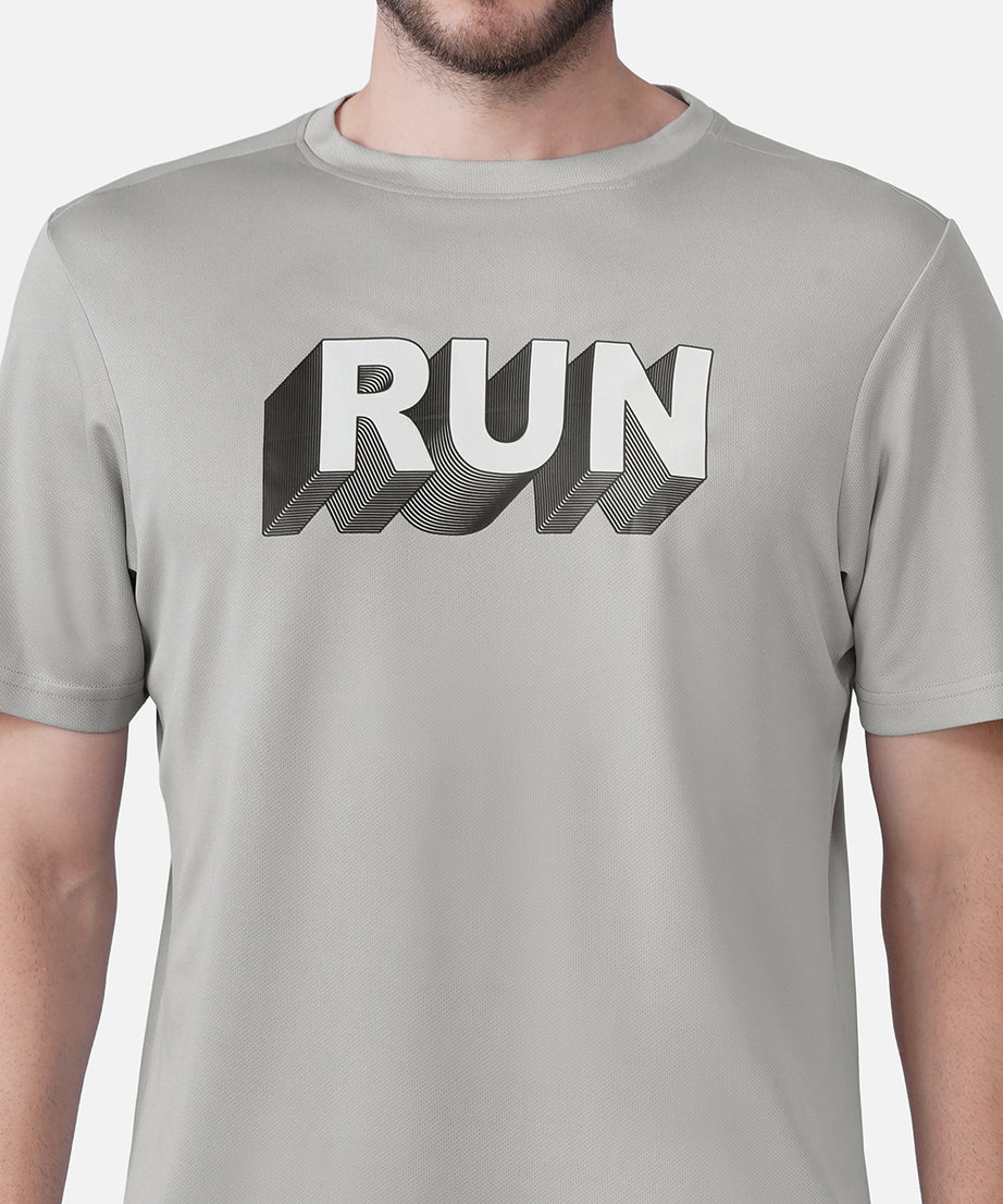 Running Golden Grey T-Shirt Slim Fit Men RWM2058