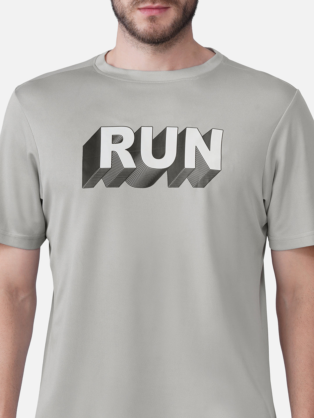 Running Golden Grey T-Shirt Slim Fit Men RWM2058