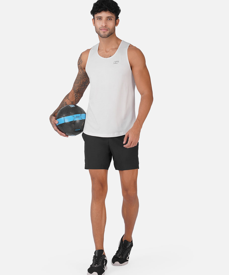 Jacquard White Men Vest