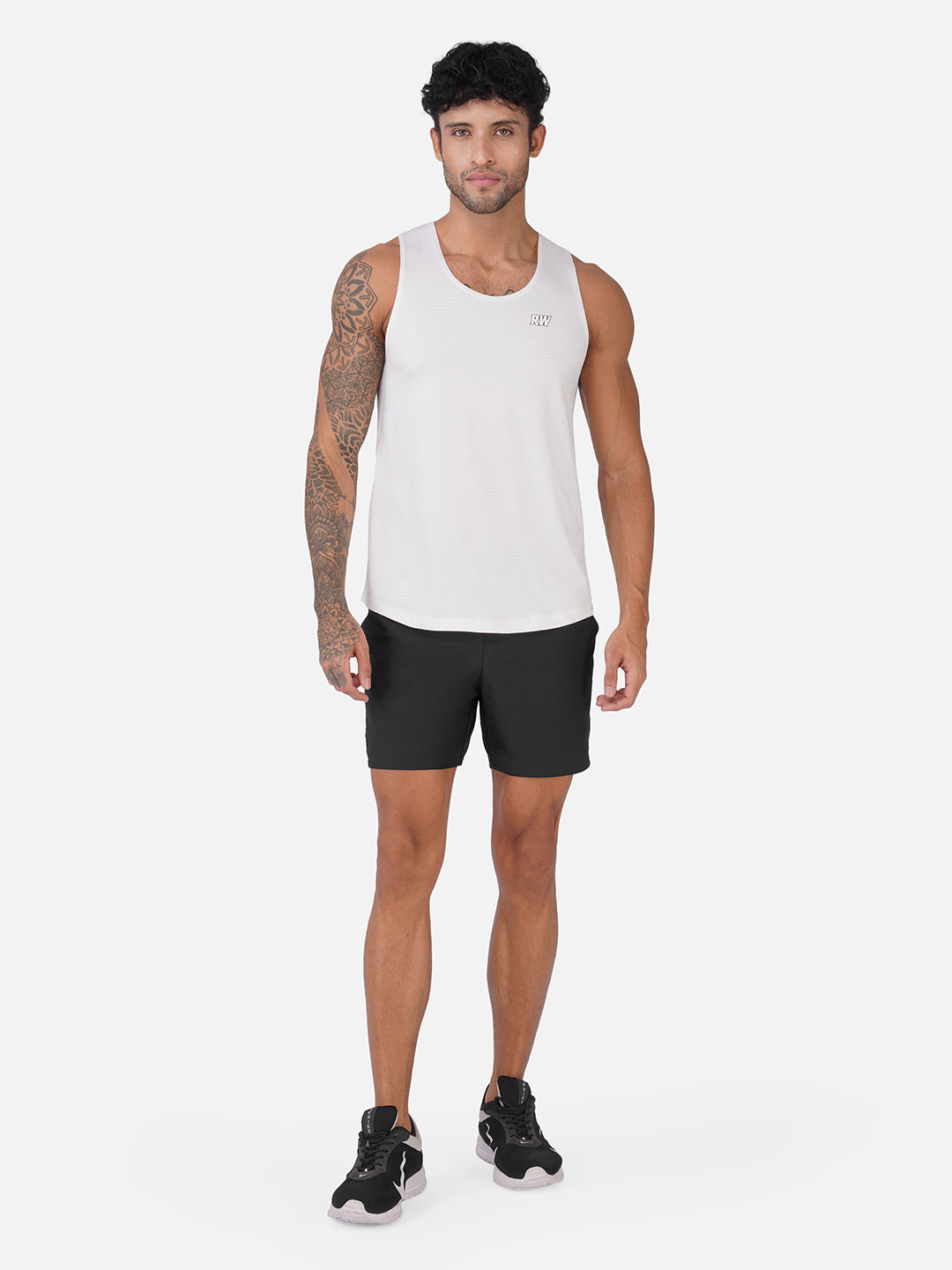 Jacquard White Men Vest