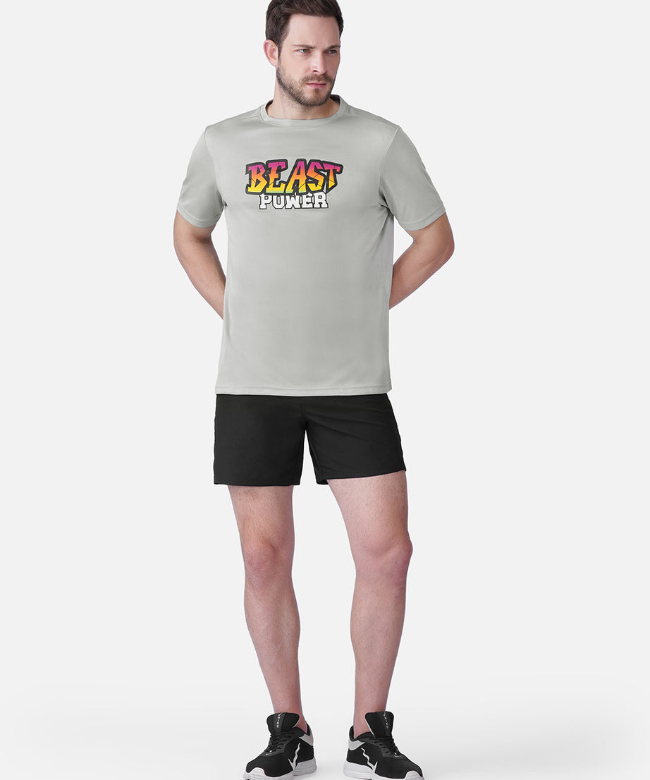 Gym Golden Grey T-Shirt Slim Fit Men RWM2054