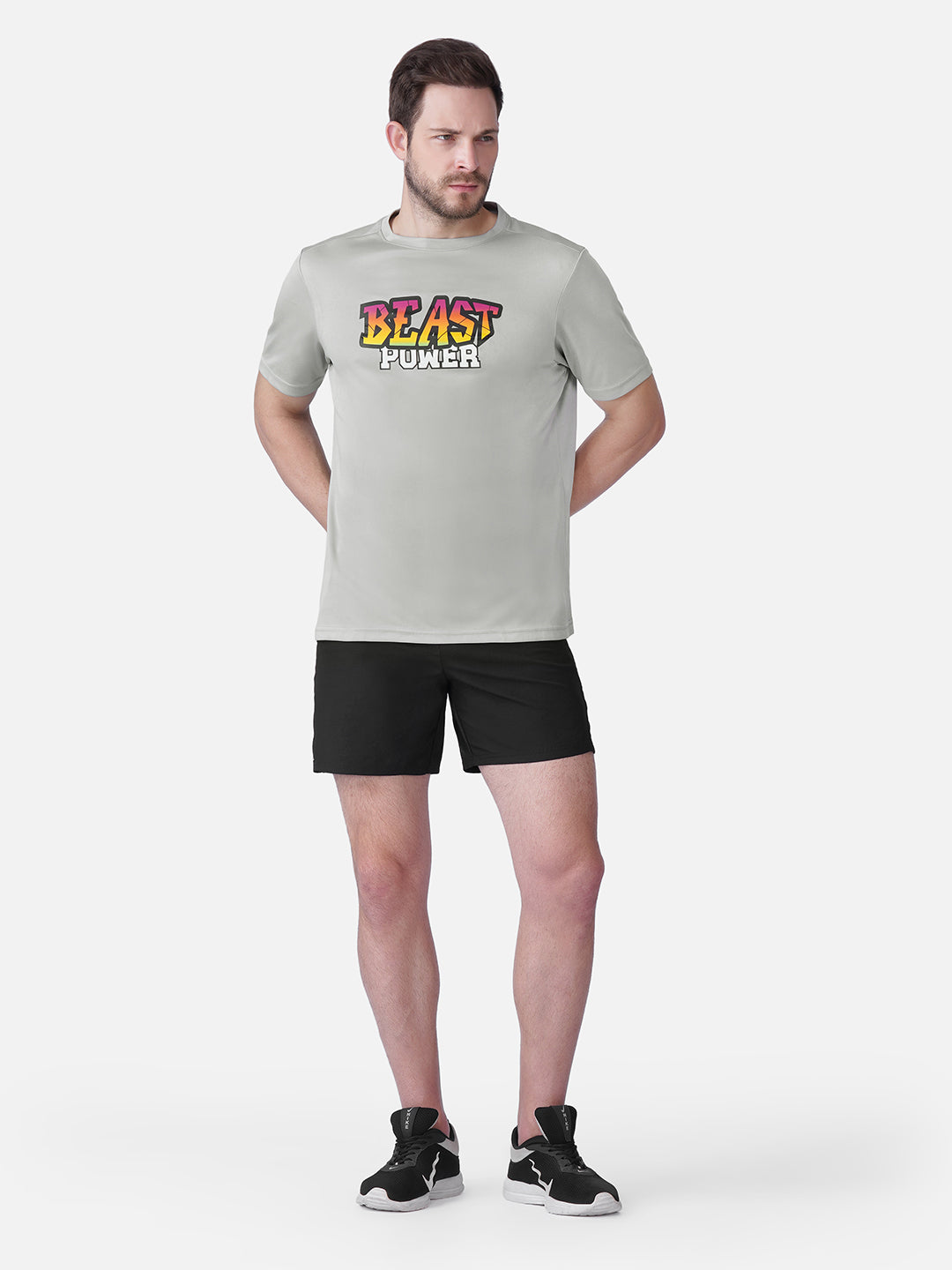 Gym Golden Grey T-Shirt Slim Fit Men RWM2054