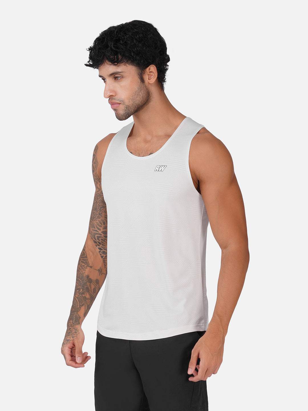 Jacquard White Men Vest