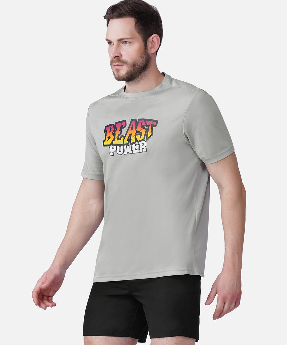 Gym Golden Grey T-Shirt Slim Fit Men RWM2054