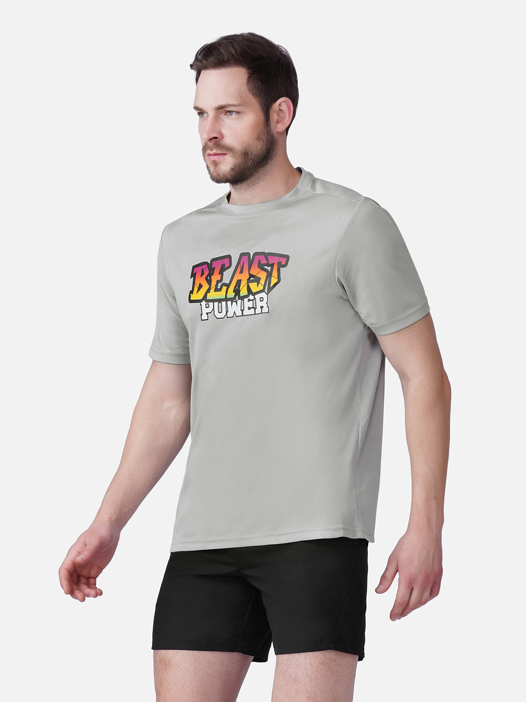 Gym Golden Grey T-Shirt Slim Fit Men RWM2054