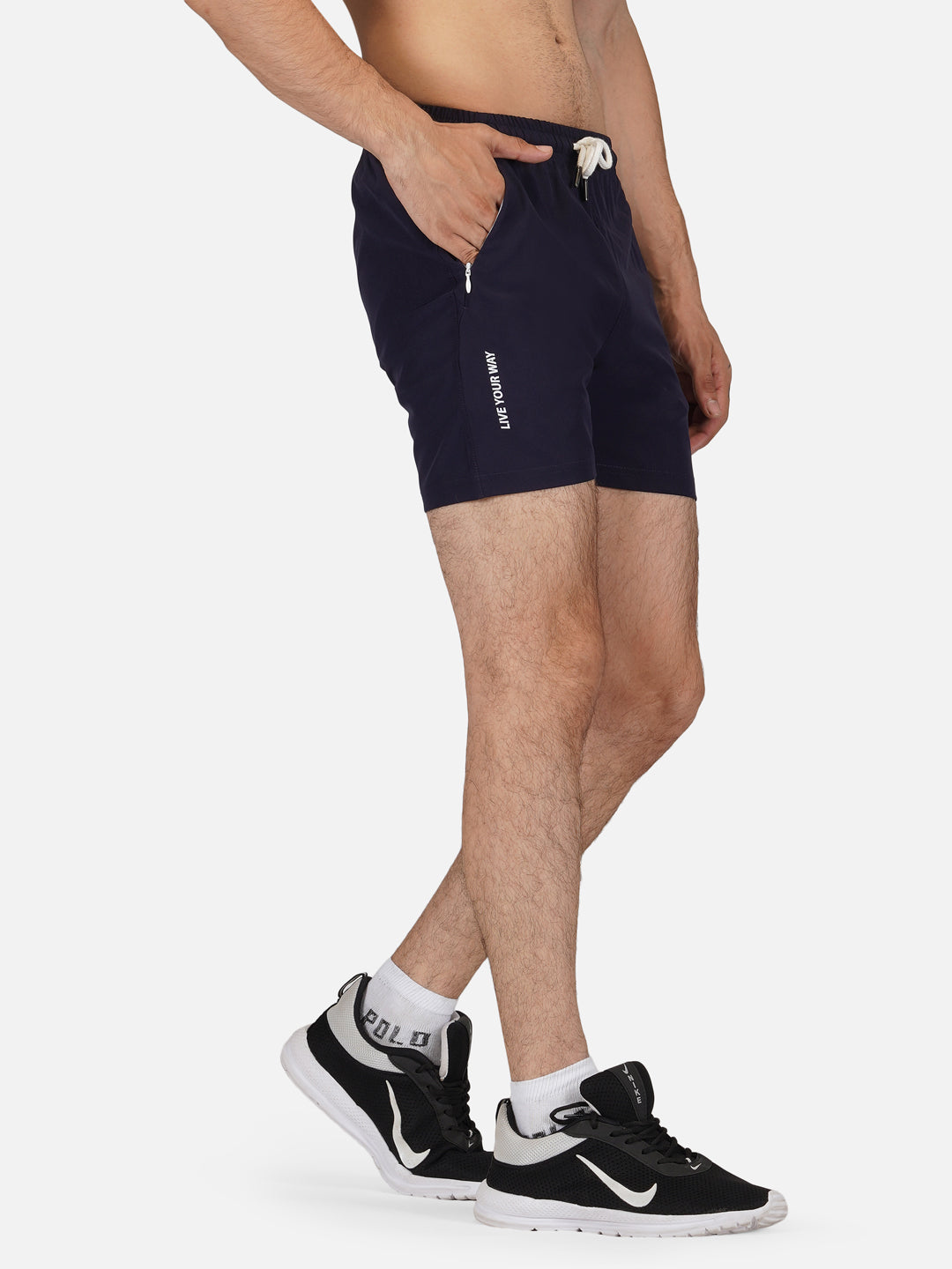 Shorts Sportswear Apparel Men NS Lycra Navy Blue RWM1006