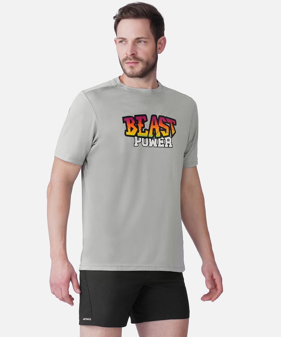 Gym Golden Grey T-Shirt Slim Fit Men RWM2054