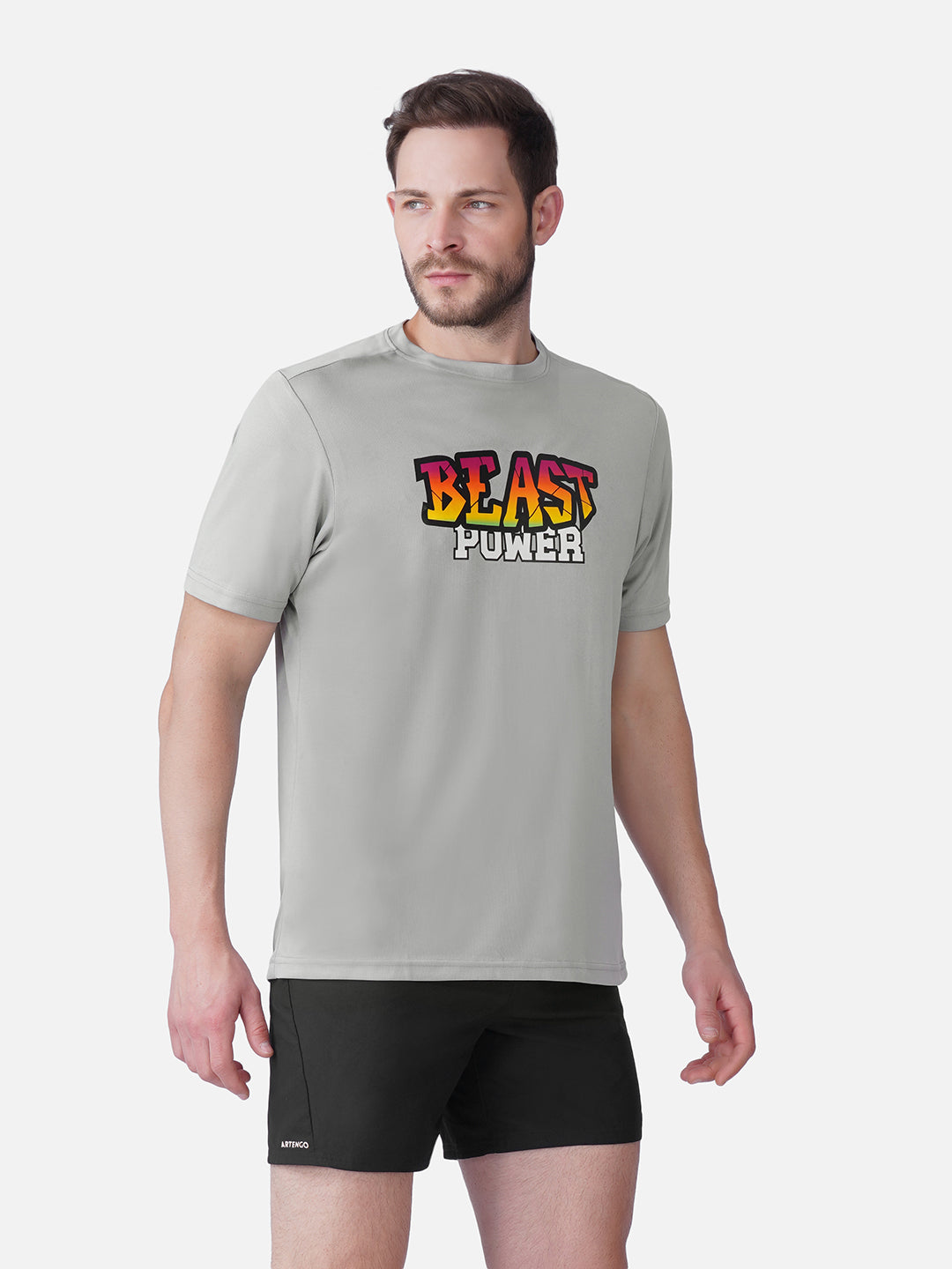 Gym Golden Grey T-Shirt Slim Fit Men RWM2054