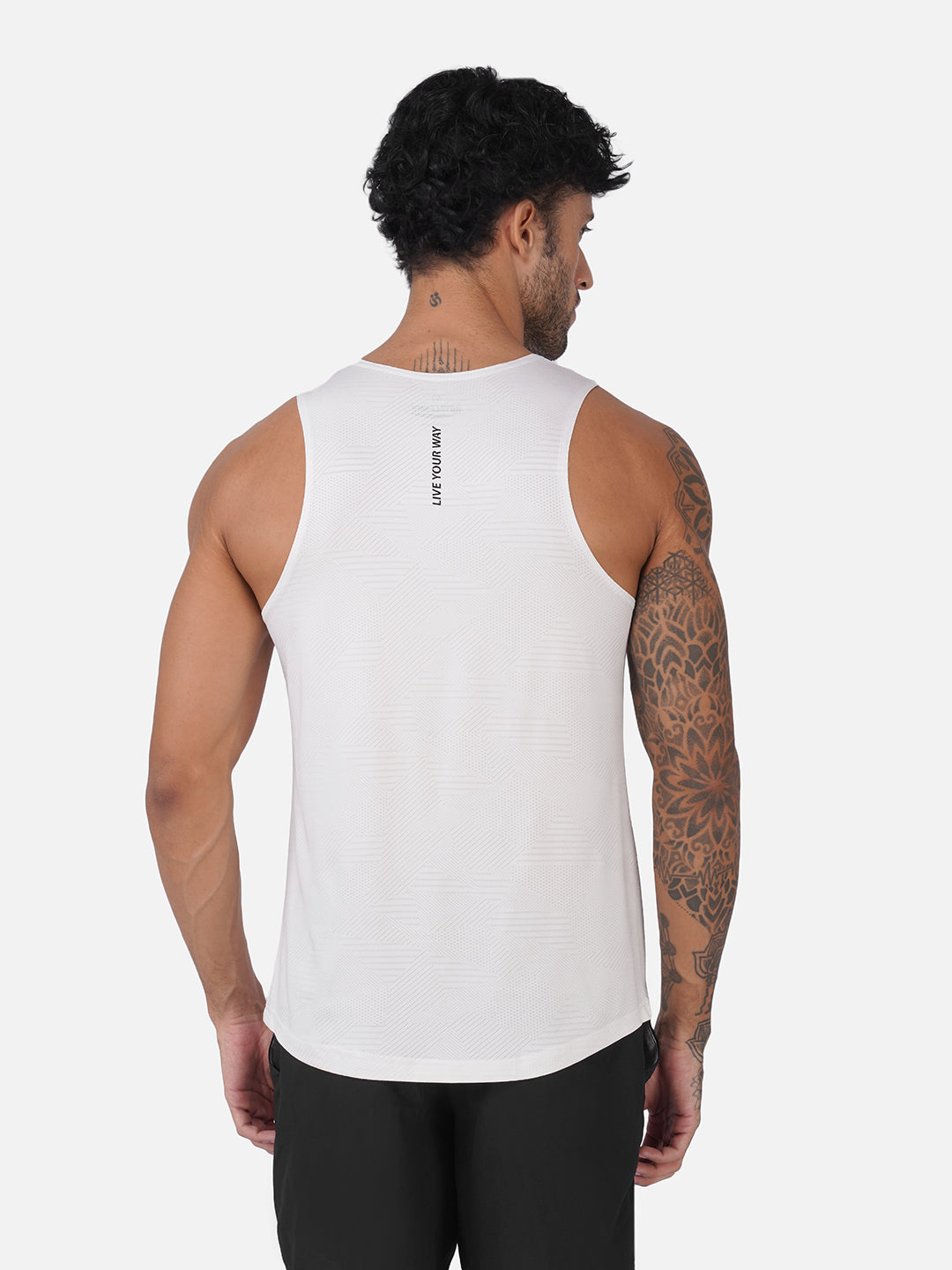 Jacquard White Men Vest