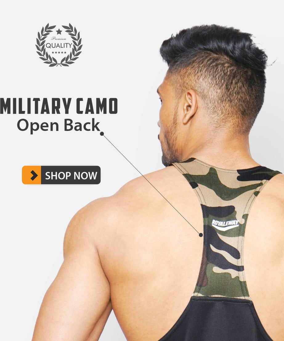 Camouflage Black Gym Sando