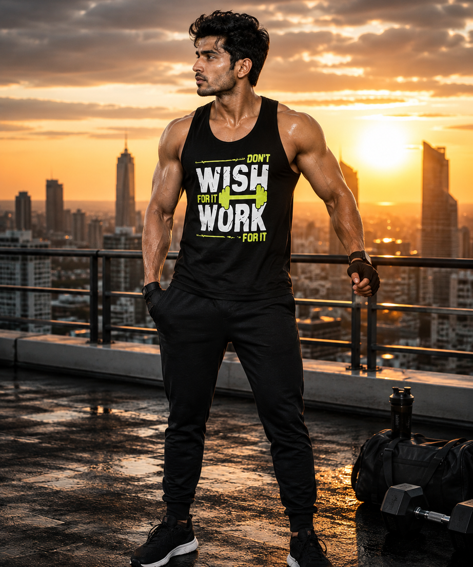 Wish Work Black Men Vest