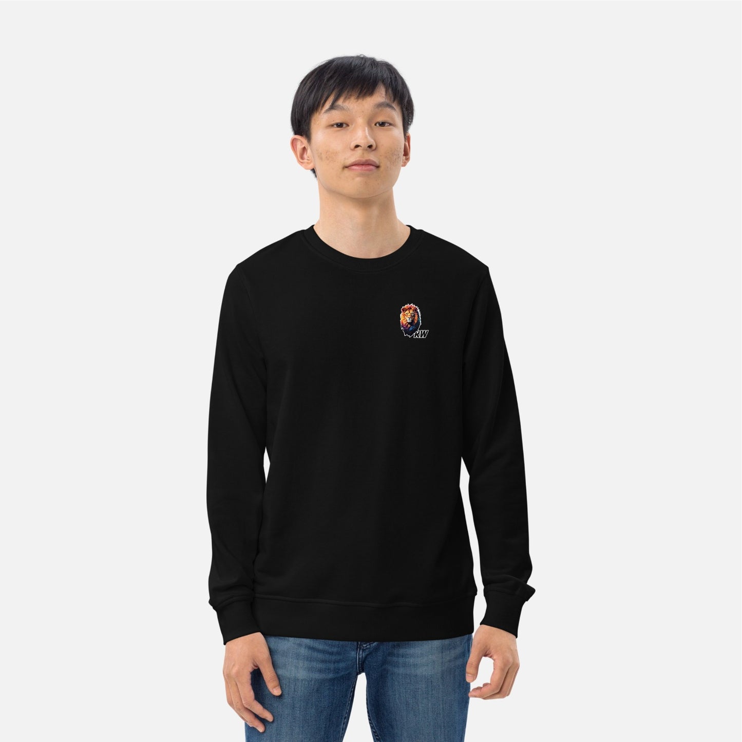 Sweatshirt Pullover Apparel Men Black RW Lion RWM9014