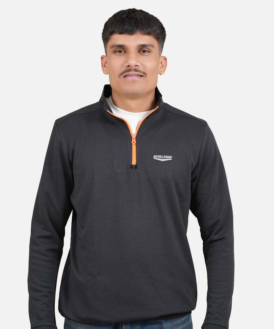 CrossFIT Neon Orange Black Half Zipper Jacket RWM6002 Half Zipper Jacket - royaleway.com