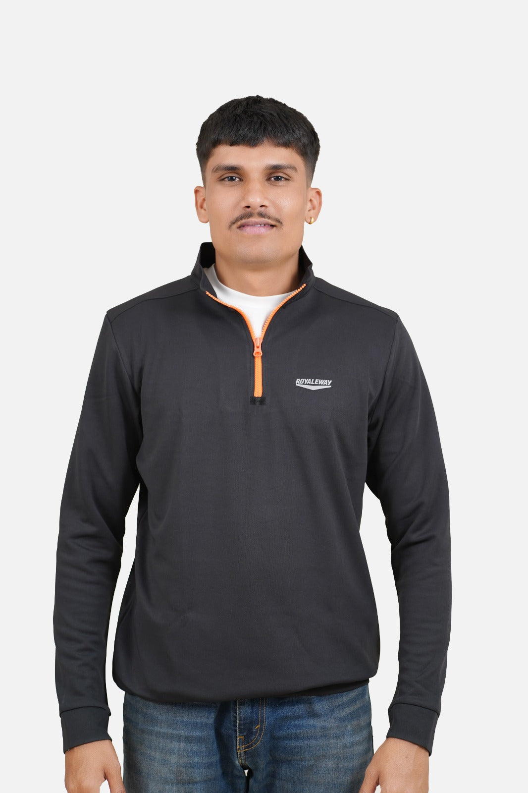 CrossFIT Neon Orange Black Half Zipper Jacket RWM6002 Half Zipper Jacket - royaleway.com