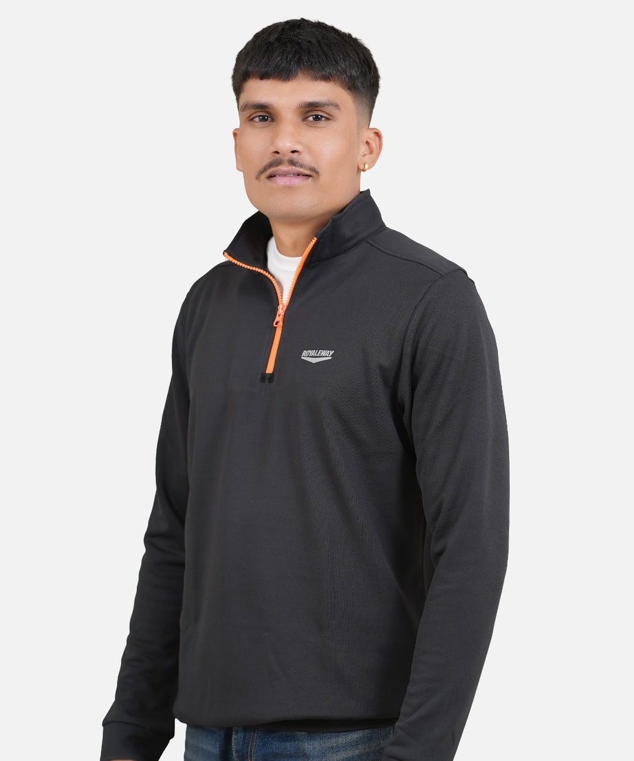 CrossFIT Neon Orange Black Half Zipper Jacket RWM6002 Half Zipper Jacket - royaleway.com