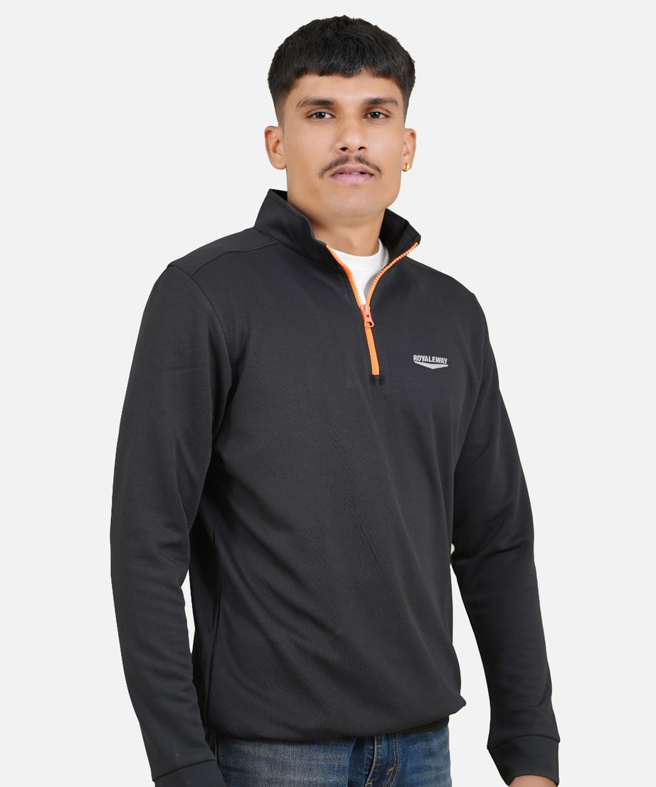 CrossFIT Neon Orange Black Half Zipper Jacket RWM6002 Half Zipper Jacket - royaleway.com