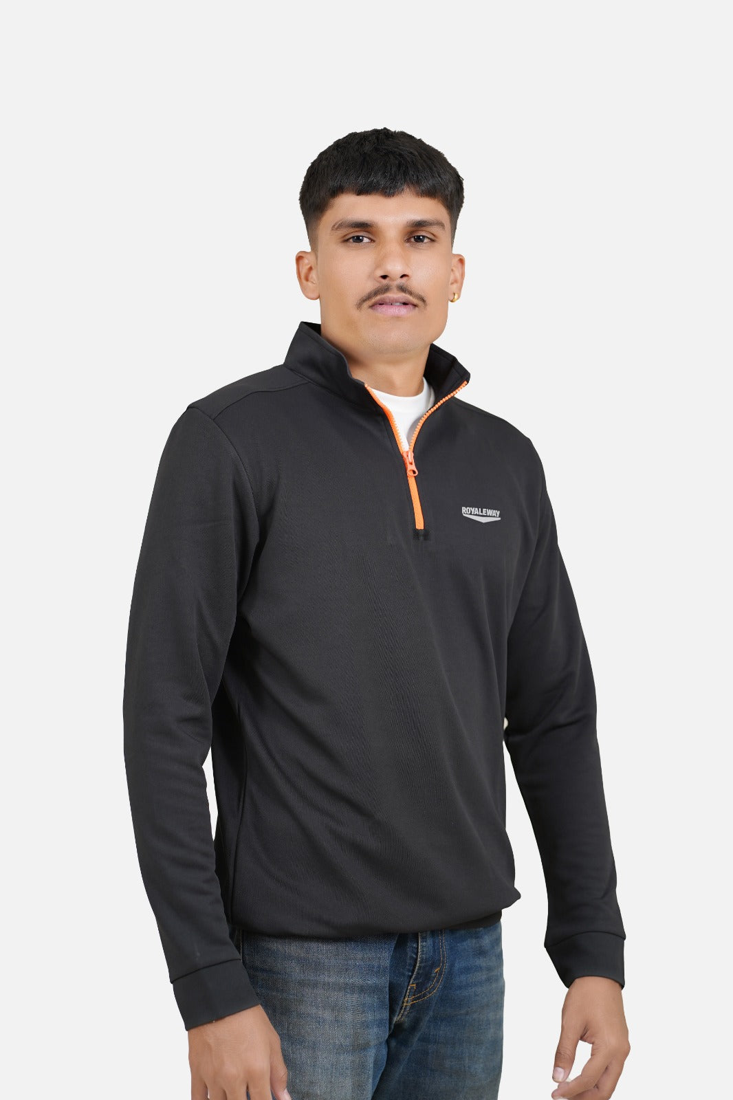 CrossFIT Neon Orange Black Half Zipper Jacket RWM6002 Half Zipper Jacket - royaleway.com