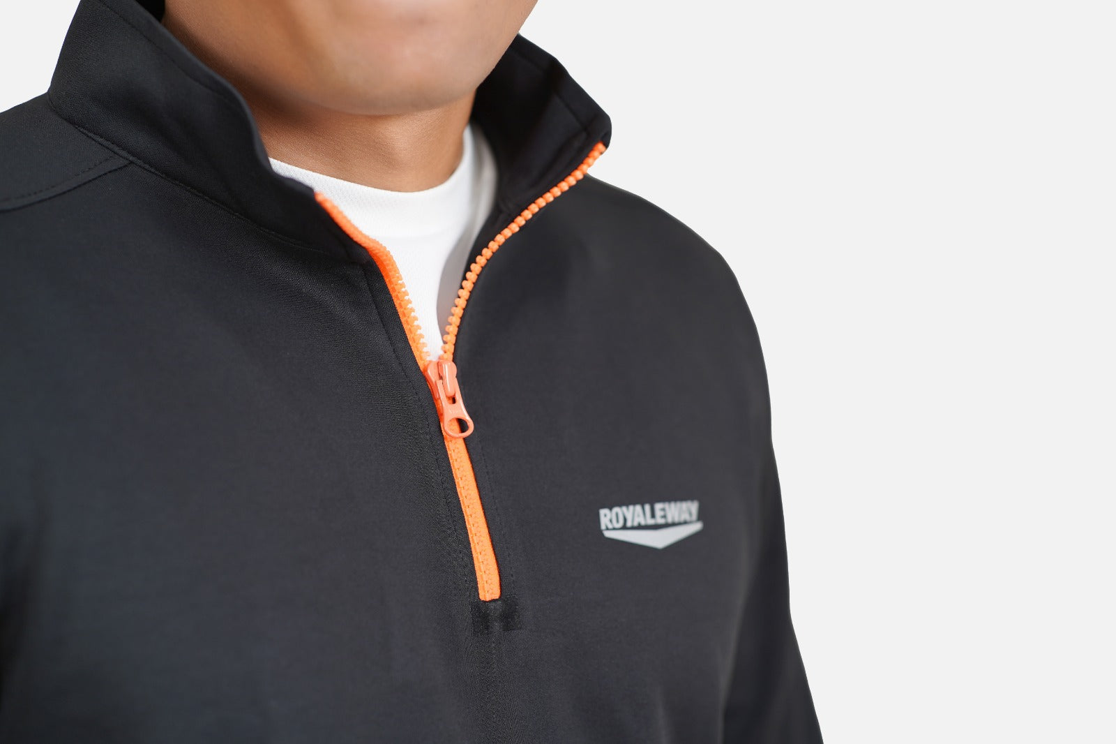 CrossFIT Neon Orange Black Half Zipper Jacket RWM6002 Half Zipper Jacket - royaleway.com